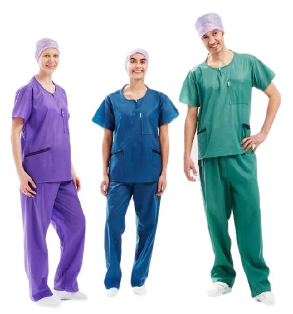 Molnlycke Scrub Shirt Barrier® Large Blue 3 Pockets Short Sleeve Unisex - Case of 48 - 21630-CS