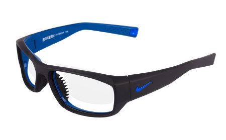 Infab Inc Radiation Protection Glasses Nike Brazen Uncoated Clear Tint Glass Lens Black / Blue Frame Over Ear One Size Fits Most - Each - BRAZEN-02-EA