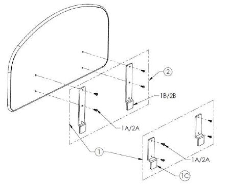 Joerns Healthcare Bed Panel Set For Mounting Hardware Bed - Each - 35000713AL-EA
