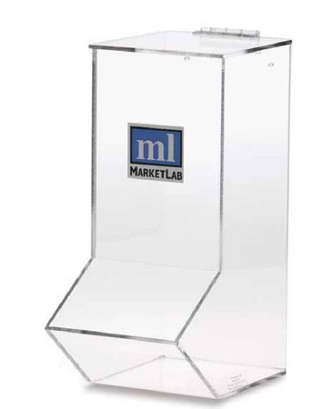 Market Lab Inc Wall Dispener MarketLab Clear Acrylic 1 Compartment Wall Mount - Each - 0390-EA