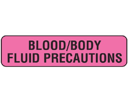 Shamrock Scientific Pre-Printed Label Shamrock Laboratory Use Pink Vac BLOOD/BODY / FLUID PRECAUTIONS Black Lab / Specimen 5/16 X 1-1/4 Inch - Each - UPCR-1004-EA