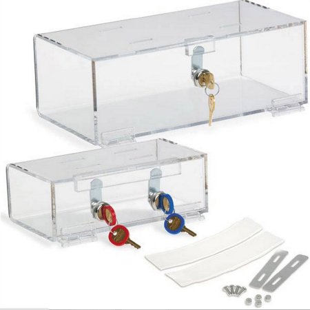 Market Lab Inc Single Medical Lock Box Small Acrylic Clear 2.875 X 4.5 X 8.325 Inch - Each - 4613-EA