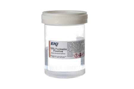 EK Industries Inc Prefilled Formalin Container 60 mL Fill in 120 mL (4 oz.) Screw Cap Warning Label / Patient Information NonSterile - Case of 100 - 24499-100X120ML-CS