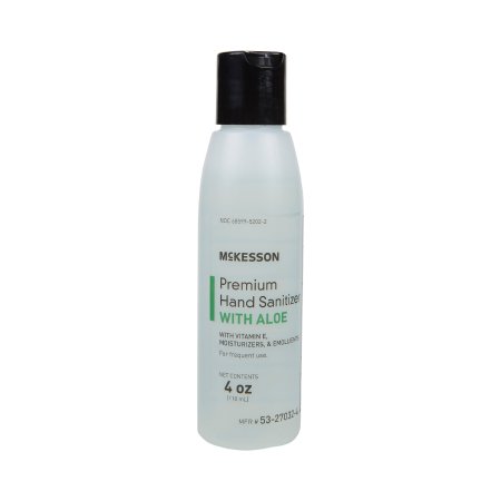 McKesson Hand Sanitizer with Aloe McKesson Premium 4 oz. Ethyl Alcohol Gel Bottle - Case of 24 - 53-27032-4-CS