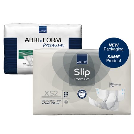 Abena North America Unisex Adult Incontinence Brief Abri-Form™ Premium XS2 X-Small Disposable Heavy Absorbency - Bag of 32 - 43054-BG