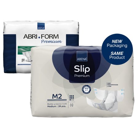 Abena North America Unisex Adult Incontinence Brief Abri-Form™ Premium M2 Medium Disposable Heavy Absorbency - Case of 96 - 43060-CS