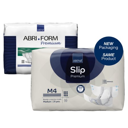Abena North America Unisex Adult Incontinence Brief Abri-Form™ Premium M4 Medium Disposable Heavy Absorbency - Bag of 14 - 43063-BG