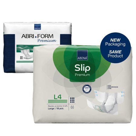 Abena North America Unisex Adult Incontinence Brief Abri-Form™ Premium L4 Large Disposable Heavy Absorbency - Bag of 12 - 43068-BG