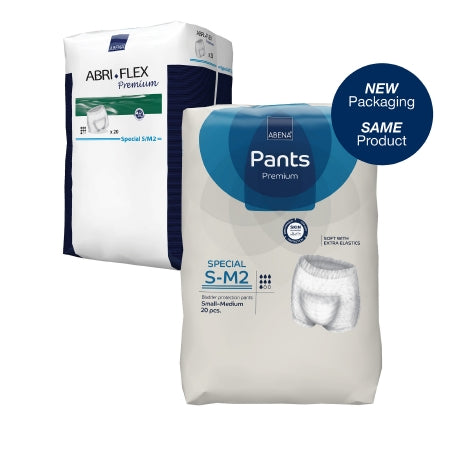 Abena North America Unisex Adult Absorbent Underwear Abri-Flex™ Special Pull On with Tear Away Seams Small / Medium Disposable Moderate Absorbency - Bag of 20 - 41073-BG