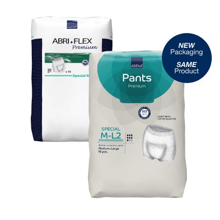 Abena North America Unisex Adult Absorbent Underwear Abri-Flex™ Special Pull On with Tear Away Seams Medium / Large Disposable Moderate Absorbency - Case of 108 - 41076-CS