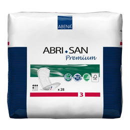 Abena North America Bladder Control Pad Abri-San™ Premium 13 Inch Length Moderate Absorbency Fluff / Polymer Core Level 3 - Bag of 28 - 9266-BG