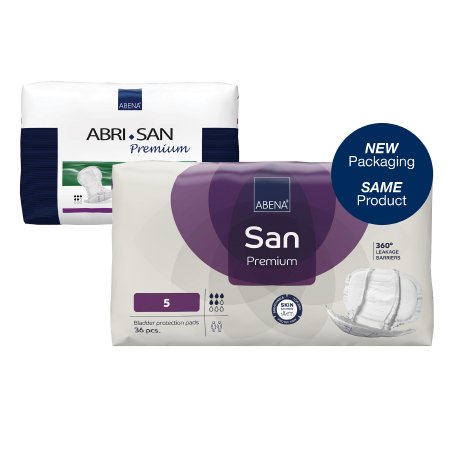 Abena North America Incontinence Liner Abri-San™ Premium 21 Inch Length Moderate Absorbency Fluff / Polymer Core Level 5 - Case of 144 - 9374-CS