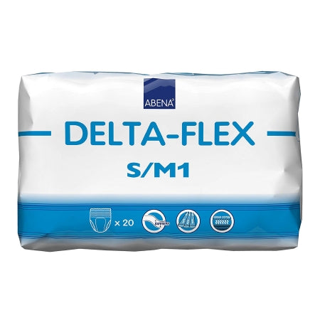 Abena North America Unisex Adult Absorbent Underwear Abena® Delta-Flex M1 Pull On with Tear Away Seams Small / Medium Disposable Moderate Absorbency - Case of 80 - 308891-CS