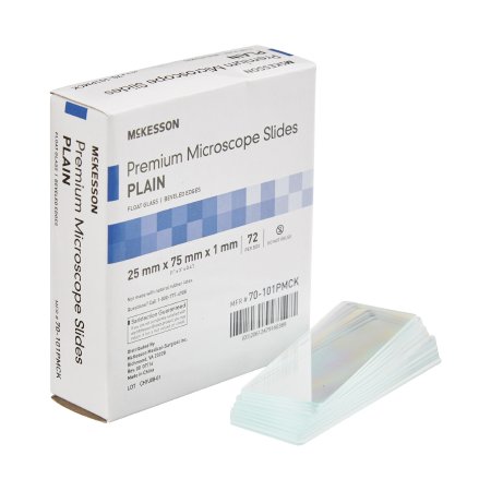 McKesson Microscope Slide McKesson 25 X 75 X 1 mm Plain - Box of 72 - 70-101PMCK-BX