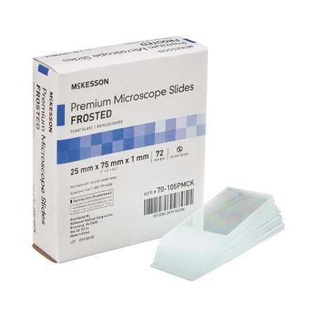 McKesson Microscope Slide McKesson 25 X 75 X 1 mm Frosted End - Case of 1440 - 70-105PMCK-CS