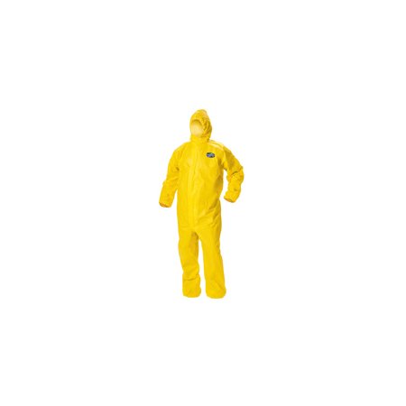 Kimberly Clark Coverall with Hood and Boot Covers KleenGuard™ A70 Large Yellow Disposable NonSterile - Case of 12 - 00683-CS