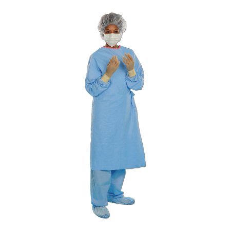 O&M Halyard Inc Surgical Gown with Towel Aero Blue 2X-Large Blue Sterile AAMI Level 3 Disposable - Case of 28 - 41735-CS