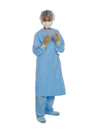 O&M Halyard Inc Surgical Gown with Towel Aero Blue 3X-Large Blue Sterile AAMI Level 3 Disposable - Case of 26 - 41736-CS