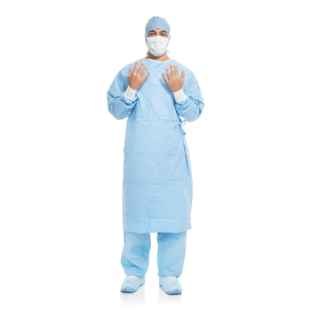 O&M Halyard Inc Surgical Gown with Towel Aero Blue X-Large / X-Long Blue Sterile AAMI Level 3 Disposable - Case of 30 - 41726-CS