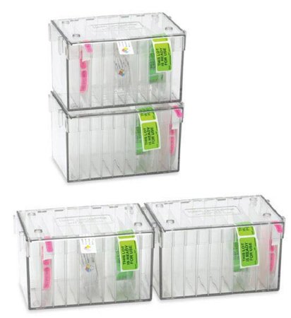 Market Lab Inc Label Dispenser Stack-N-Connect 5 X 5-1/2 X 8-1/4 Inch Desktop / Wall Mount Manual Pull Includes 9 Dividers For use with Medical Labels - Each - 5624-EA
