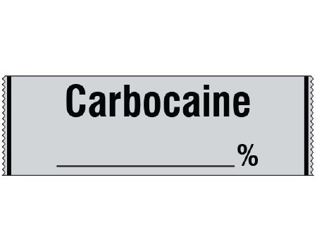 Shamrock Scientific Drug Label Shamrock Anesthesia Label Carbocaine____% Gray 1/2 X 1 Inch - Each - SA-307-EA