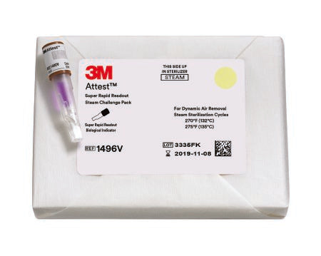 3M Attest™ Super Rapid Readout Sterilization Indicator Challenge Pack Steam - Case of 24 - 1496VF-CS