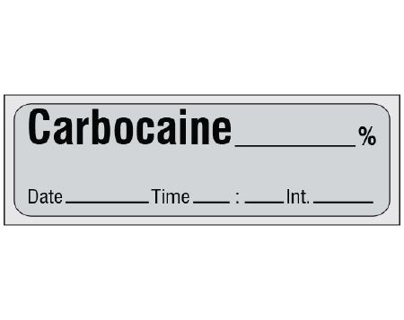 Shamrock Scientific Drug Label Shamrock Anesthesia Label Carbocaine____% Gray 1/2 X 1 Inch - Each - SA-56-DTI-PRE-EA