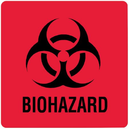 United Ad Label Pre-Printed Label Warning Label Red Paper Biohazard Black Biohazard 8 X 10 Inch - Each - ULBH501-EA