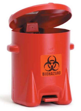 Market Lab Inc Medical Waste Receptacle MarketLab 10 gal. Round Red Polyethylene Step On - Each - 1336-EA