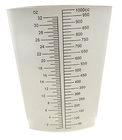 Medegen Medical Products LLC Graduated Container Triangular Polyethylene 1,000 mL (32 oz.) - Case of 200 - H972-01-CS