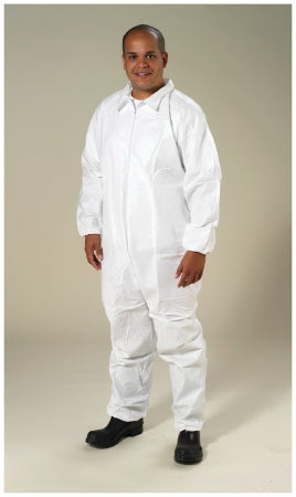 Fisher Scientific Coverall High Five™ X-Large White Disposable NonSterile - Case of 25 - 19167903-CS