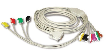 Schiller America Stress Patient Cable 3.5 Meter, 10-Leads, Snap Clip Adapter Type - Each - 2.400116S-EA