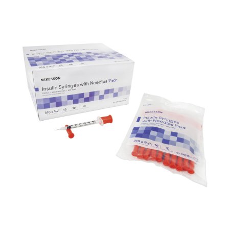 McKesson Standard Insulin Syringe with Needle McKesson 0.3 mL 5/16 Inch 31 Gauge NonSafety Ultra Thin Wall - Case of 500 - 102-SN310C31516P-CS