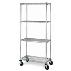 Intermetro Industries Wire Shelving Cart Super Erecta® Chrome 18 X 36 X 69 Inch 18 X 36, Wire Shelves, Plated Posts - Each - N336EC-EA