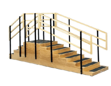 Fabrication Enterprises Convertible Training Stairs 3 X 10 Inch and 6 X 10 Inch Risers, 30 X 30 Inch Platform, Two-sided 30 X 54 X 70 Inch - Each - 15-4201-EA