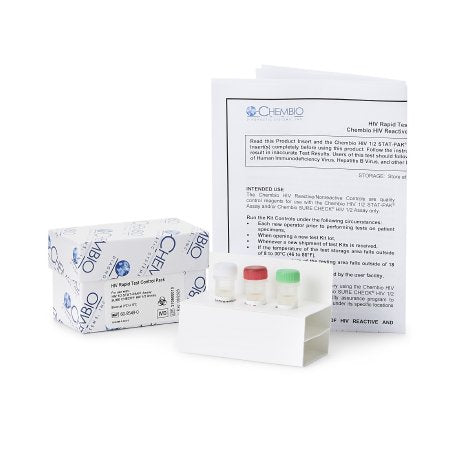 Chembio Diagnostic Control Kit HIV-1/2 Nonreactive / HIV-1 Reactive / HIV-2 Reactive 3 X 0.25 mL - Each - 60-9549-0-EA