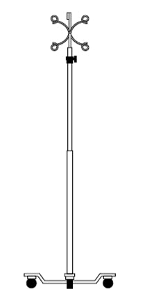 B. Braun IV Stand Piggyback Hook 5-Hook 4 Legs with Heavy-Duty Casters - Each - N7514-EA