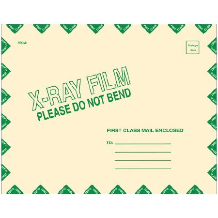 Precision Dynamics X-Ray Film Envelope Yellow / Green Diamond Border 11 X 13 Inch - Case of 100 - FMUG01-CS