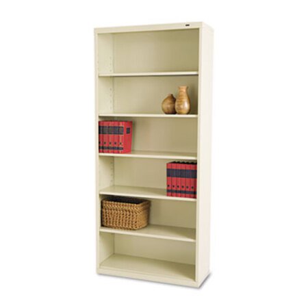 Tennsco Metal Bookcase, Six-Shelf, 34.5w x 13.5h x 78h, Putty - Each - TNN-B78PY-EA