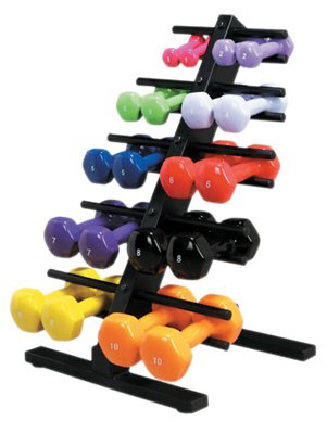 Fabrication Enterprises Dumbbell Set with Storage Rack 10 Piece Set with Floor Rack CanDo® 1 lbs. / 2 lbs. / 3 lbs. / 4 lbs. / 5 lbs. - Each - 10-0578-EA