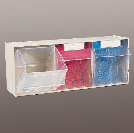 Health Care Logistics Tilt Front Bin Tilters® White Plastic 7-3/4 X 9-1/2 X 23-5/8 Inch - Each - 1210W-EA