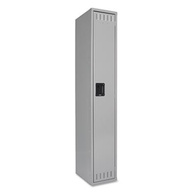 Tennsco Single-Tier Locker, One Locker with Hat Shelf and Coat Rod, 12w x 18d x 72h, Medium Gray - Each - TNN-STS121872AMG-EA