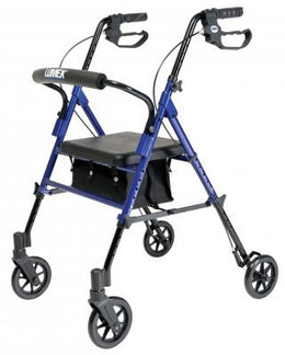 Graham-Field 4 Wheel Rollator Lumex® Set N' Go Blue Adjustable Height / Folding Aluminum Frame - Each - RJ4700B-EA