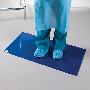 Health Care Logistics Adhesive Floor Mat Tacky Mat® 24 X 45-1/2 Inch Blue Polyethylene - Case of 120 - 5604-01-CS