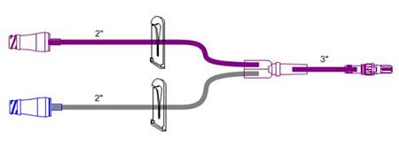 ICU Medical IV Extension Set Needle-Free Port Small Bore 7 Inch Tubing - Case of 50 - B3316-CS