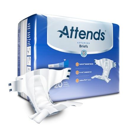 Attends Healthcare Products Unisex Adult Incontinence Brief Attends® Advanced Regular Disposable Heavy Absorbency - Bag of 20 - DDC25-BG