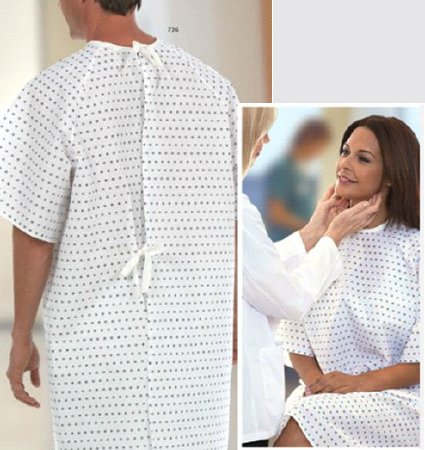 Fashion Seal Uniforms Patient Exam Gown Medium / Large Snowflake Print Print Reusable - Each - 1736 L-EA