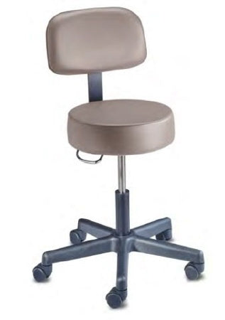 The Brewer Company Exam Stool Value Plus Series Pneumatic Height Adjustment 5 Casters Gunmetal - Each - 22500-PR92-EA