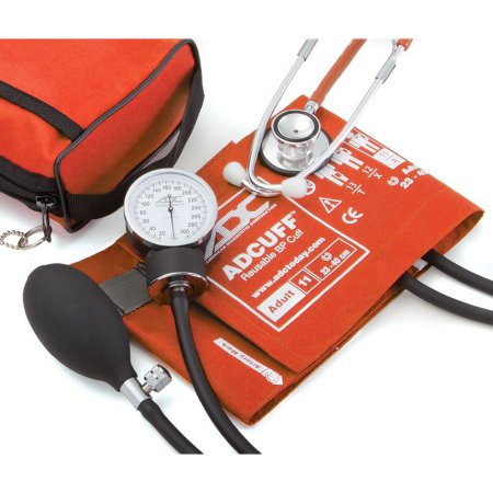 American Diagnostic Corp Reusable Aneroid / Stethoscope Set Pro's Combo II™ 23 to 33 cm Adult Cuff Dual Head General Exam Stethoscope Pocket Aneroid - Each - 768-670-11AOR-EA