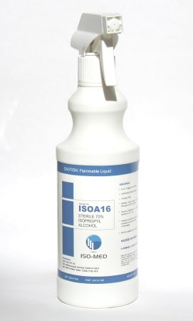 Iso-Med Iso-Med Surface Disinfectant Cleaner Alcohol Based Trigger Spray Liquid 16 oz. Bottle Alcohol Scent Sterile - Case of 12 - ISOA16-CS